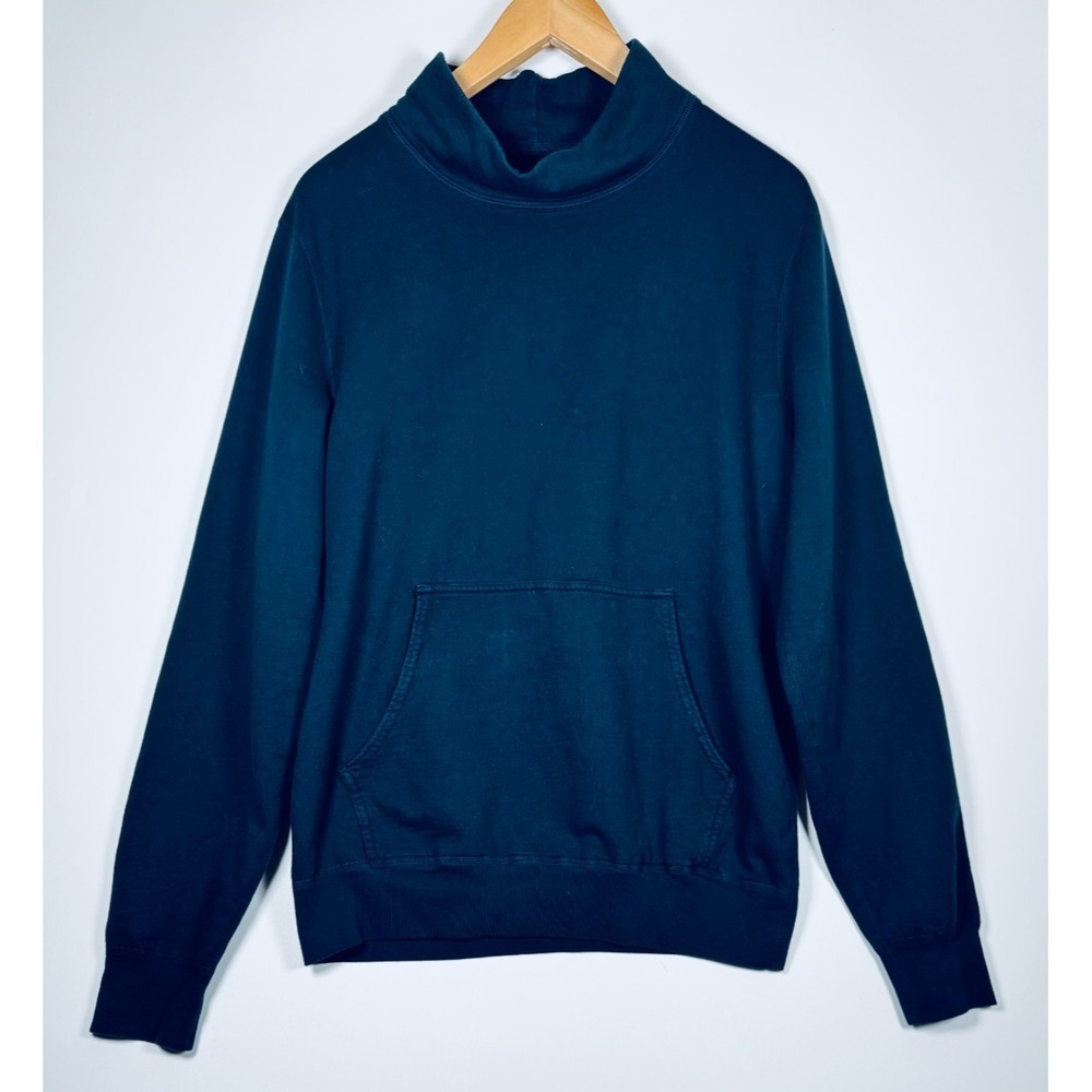 Save Khaki United Sweatshirt Mens Medium Navy Blue Funnel Neck Supima Cotton USA